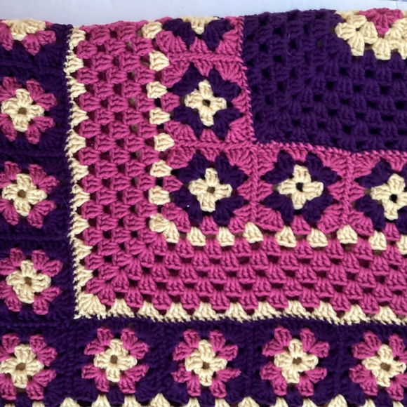 Brand New Granny Square Morocco Inspired Throw, Lap Robe, Crib Blanket 46”x34” - Picture 2 of 4